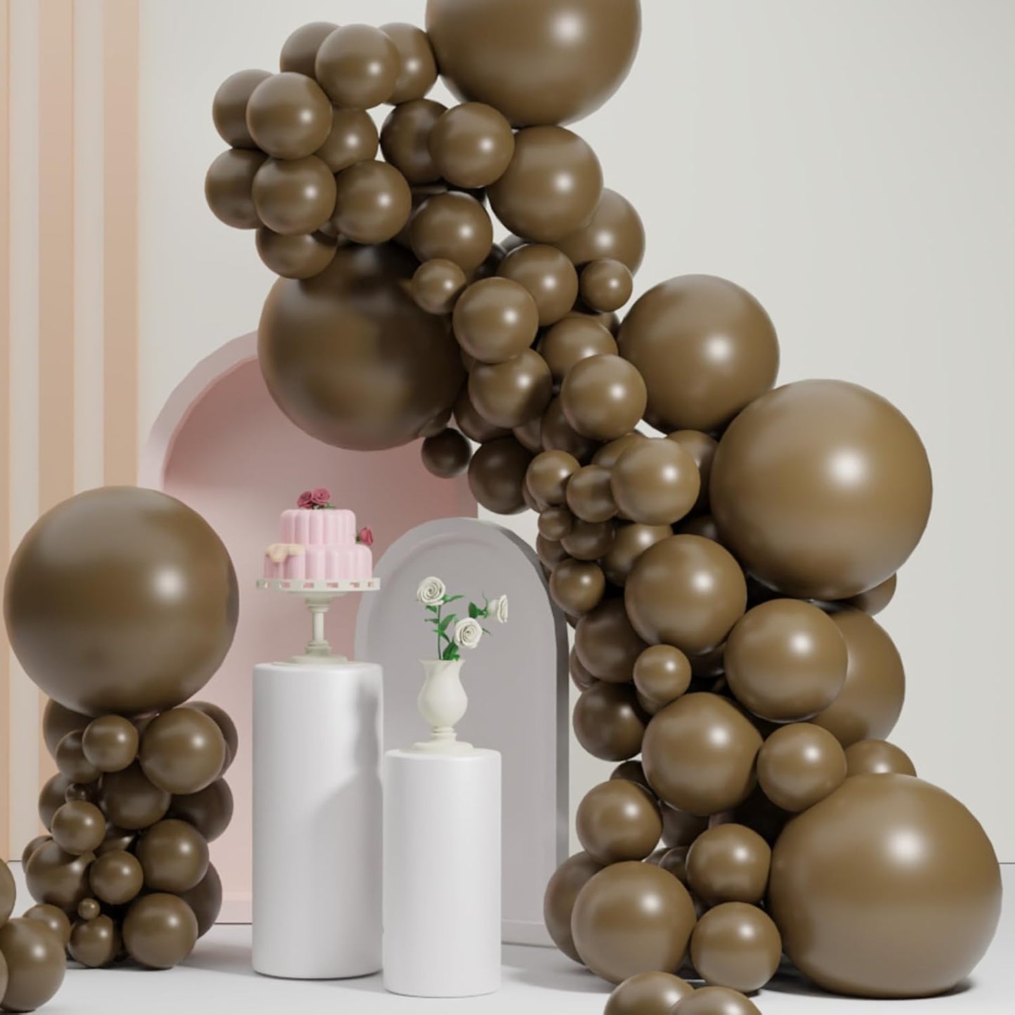 Brown Balloons, Scmdoti Brown Tan Balloons Different Sizes 18 12 10 5 Inches, Browns Balloon Garland Arch for Birthday Baby Shower Graduation Wedding Anniversary Party Decorations(DarkBrown)