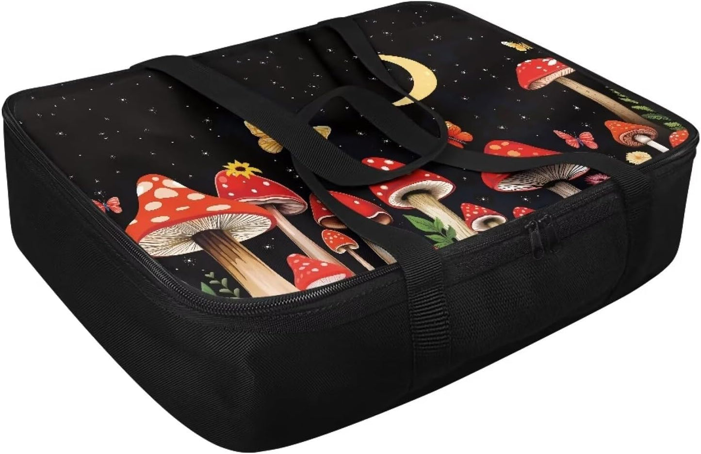Red Mushroom Insulated Casserole Carriers Reusable Food Carrier for Hot or Cold Food Lasagna Holder Tote Portable Food Warmer for Parties Travel Potluck