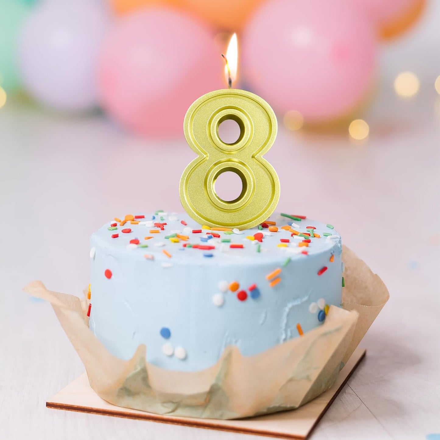 BEAN LIEVE Gold Birthday Candles Number 8, Gold Number Candles, Cake Number Candles for Birthday Parties and Wedding Anniversary Celebrations