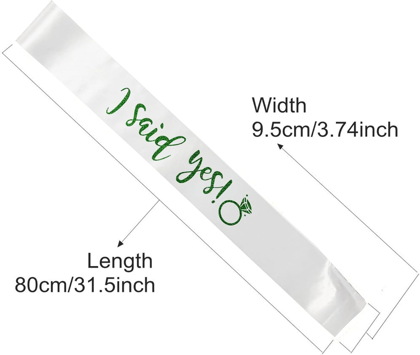 I Said Yes Sash,Future Mrs Sash Engagement Party SashBachelorette Party Sashes, Bridal Shower Sash for Bride to Be,Green