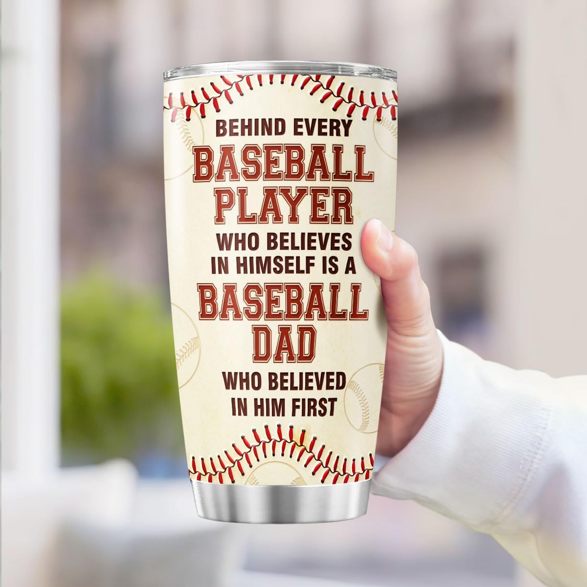 For Cup Fathers Tumblers Day Women Coffee, Tumbler 20 Oz With Lid And Straw, Baseball Gifts, Baseball Player Dad
