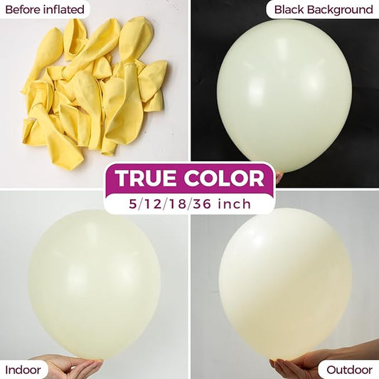 Bezente Pastel Yellow Latex Party Balloons - 150 Pack 5 Inch Matte Small Light Yellow Helium Balloons for Birthday Bridal Shower Wedding Sunflower Party Decorations