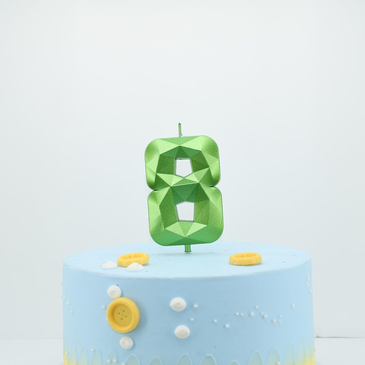 DERVENTA Large Birthday Candle Number 3D Green 3.7 inch Party Celebration Anniversary Decoration Cake Topper 1 Piece (Number 18 Green)