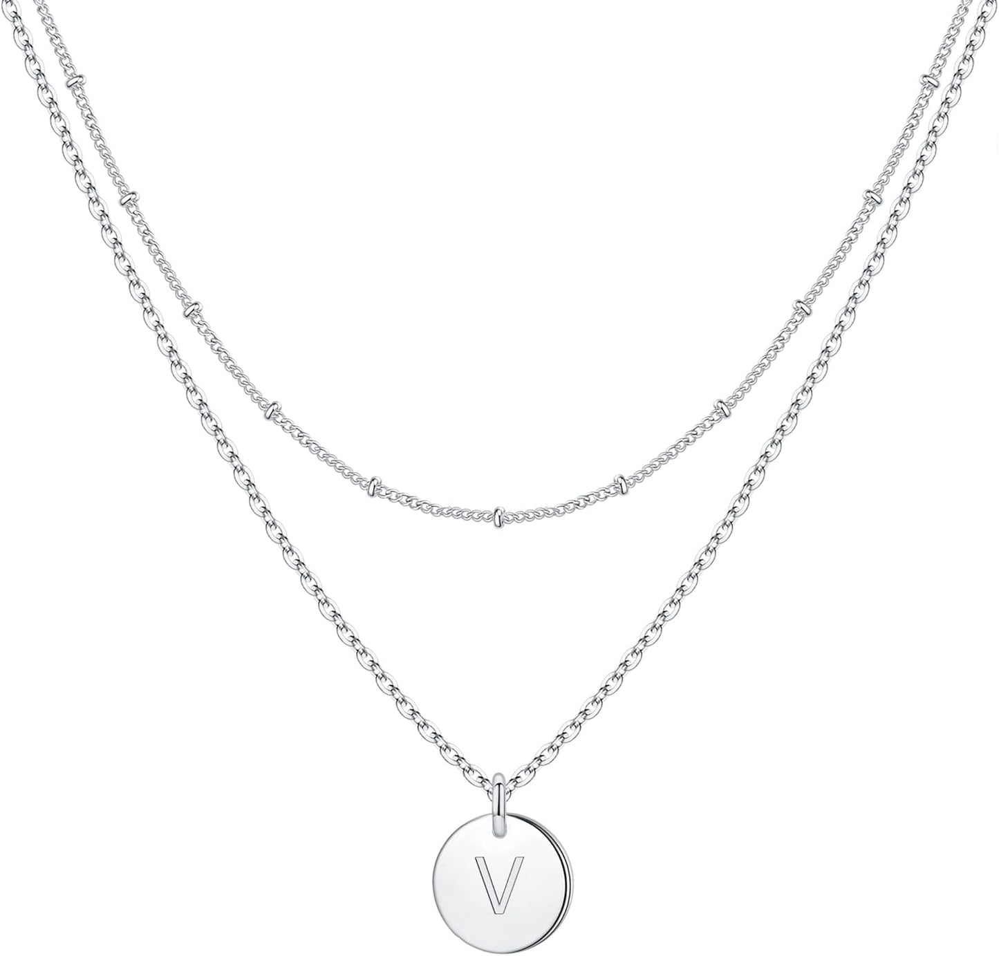 IEFWELL Stocking Stuffer for Teen Girls - Necklaces for Women Girls, 14K Gold-Plated Double Side Engraved Hammered Coin Necklaces, Layered Necklace Jewelry Pendant Gifts for Teen Girls Kids