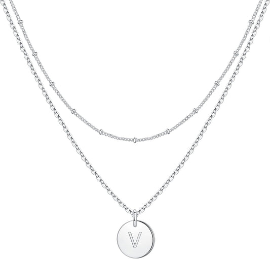 IEFWELL Stocking Stuffer for Teen Girls - Necklaces for Women Girls, 14K Gold-Plated Double Side Engraved Hammered Coin Necklaces, Layered Necklace Jewelry Pendant Gifts for Teen Girls Kids