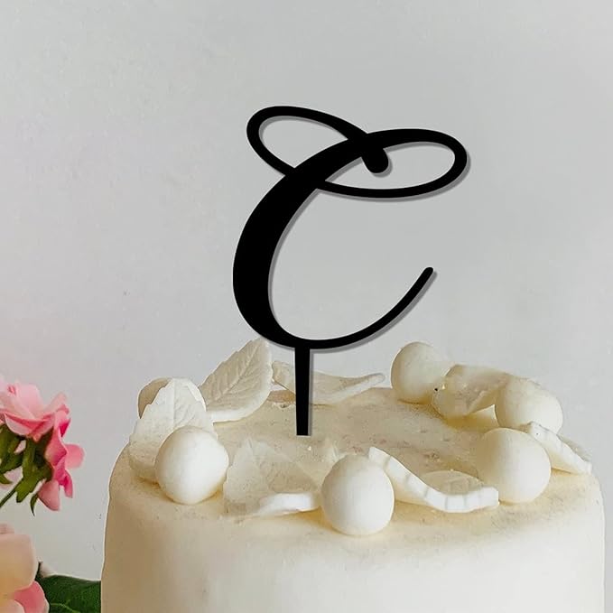Personalized Wedding Cake Toppers Last Name Letters C Cake Toppers Funny Monogram Black Acrylic Birthday Cake Toppers Mr Mrs Party Birthday Bride Shower Anniversary Decor Cake Supplies