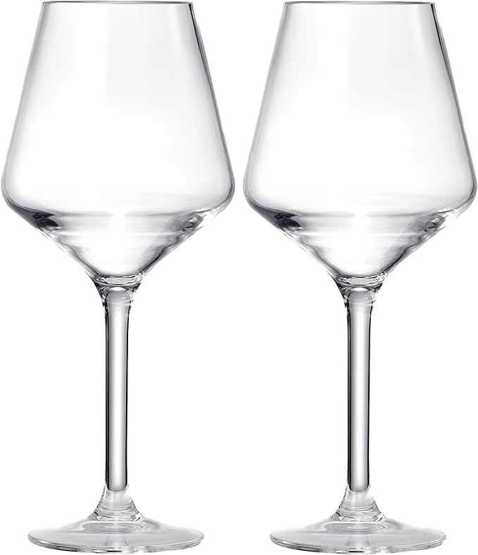 Floating Wine Glasses for Pool (18 Oz | Set of 2) - That Float | Shatterproof Poolside | Beach Glass | Outdoor Tritan Plastic Wine Glasses with Stem for Patio, Picnic
