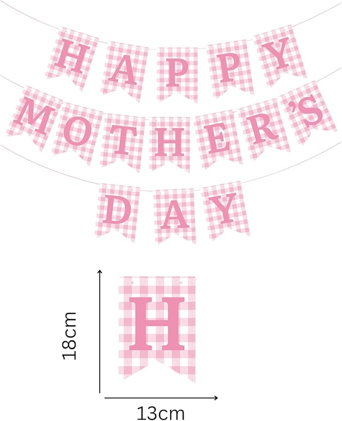 Happy Mother's Day Banner Set Decoration for Mother's Day Party Decorations Backdrop Garland for Mom Mother's Day Glitter Garland Photo Props (Pink)