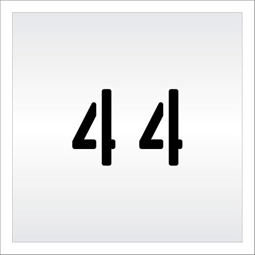 Pavement, Curb, and WheelStop Stencils - 4 inch Double Number Stencil - (44) - 4" x 5.5" x 1/16" (63 mil) - Light-Duty