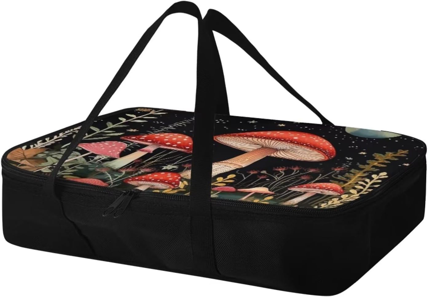 Mushroom Insulated Casserole Carriers for Hot or Cold Food Casserole Dish Carrying Case with Heat Resistant Lining Reusable Food Carrier Fits 11 x 15 or 9 x 13 Baking Dish