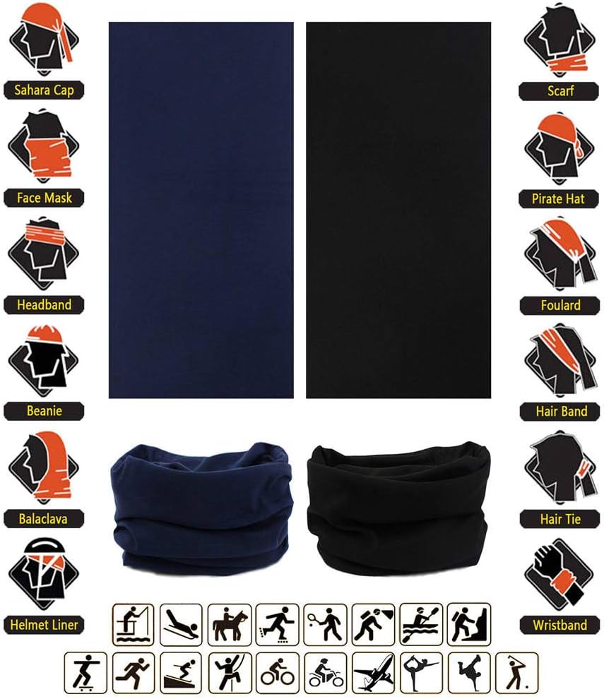 Headband Neck Gaiter Head Wrap Headwear Face Mask Magic Scarf Bandana for Men and Women
