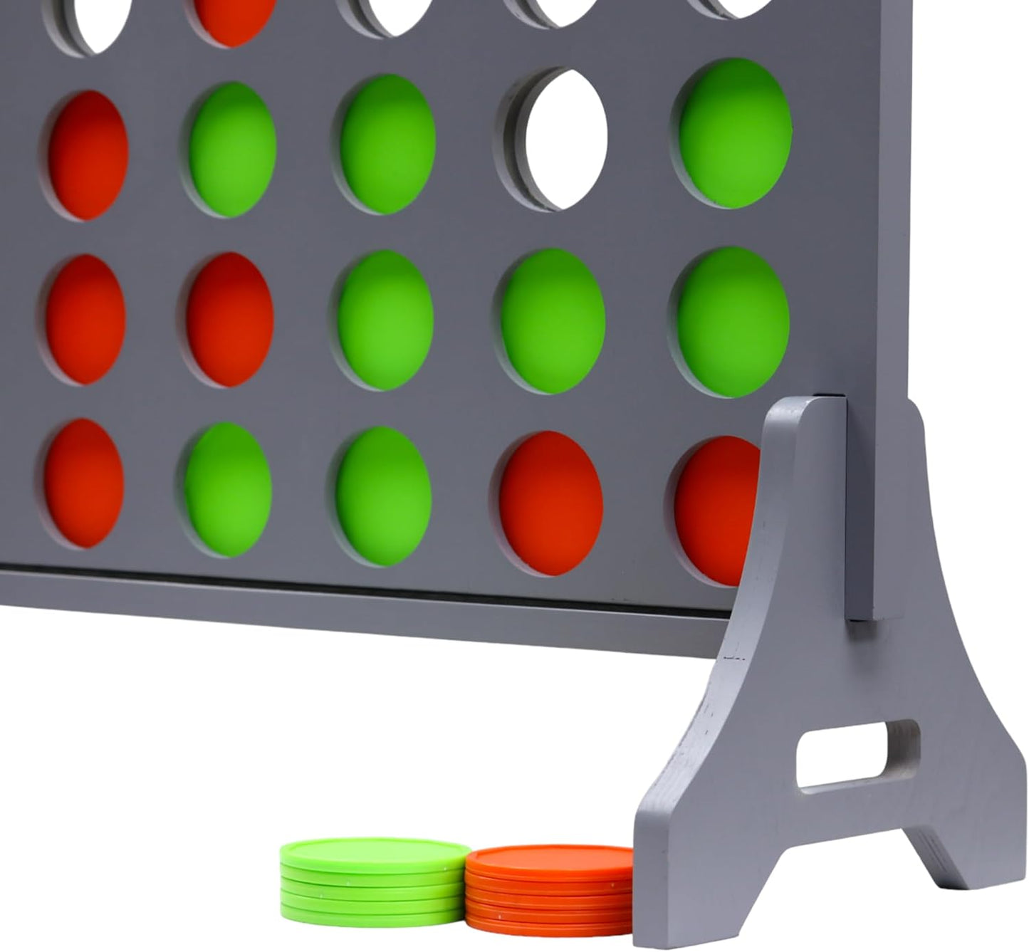 Tailgating Pros Premium Grey Giant Four in a Row with Carrying Case - Jumbo Oversized Outdoor Yard Game - Connect Multiple Pucks in a Row to Win - Many Puck Colors Available!