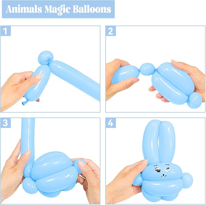 100 pcs 260 Long Balloons (Pastel Blue Balloons)