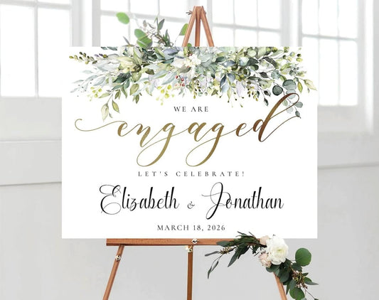 Personalized Engagement Welcome Sign, Engagement Party Sign, Engagement Decor, Engagement Decorations, Engagement Sign, Engaged Sign, We Are Engaged Welcome Sign #01