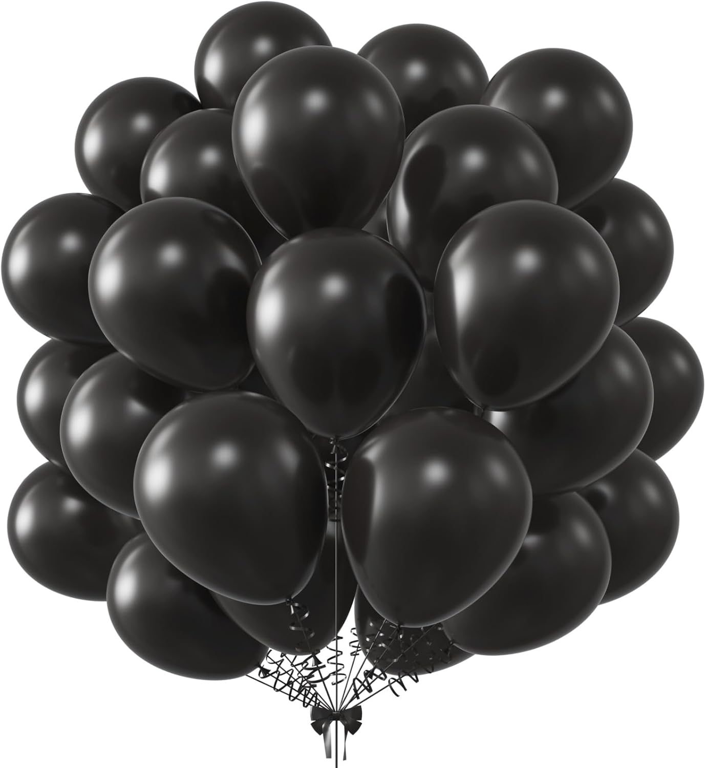 KALOR 10 Inch Black Balloons, 100 Pcs Latex Helium Balloons for Kid's Birthday Party Baby Shower Wedding Graduation Graduation Party Decorations