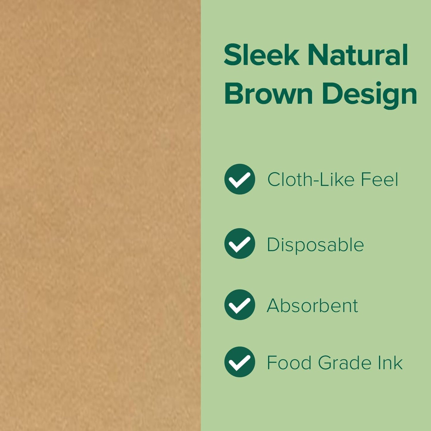 SimuLinen Natural Brown Beverage Napkin - Disposable and Absorbant - Party Napkin/Cocktail napkins - Pack of 100