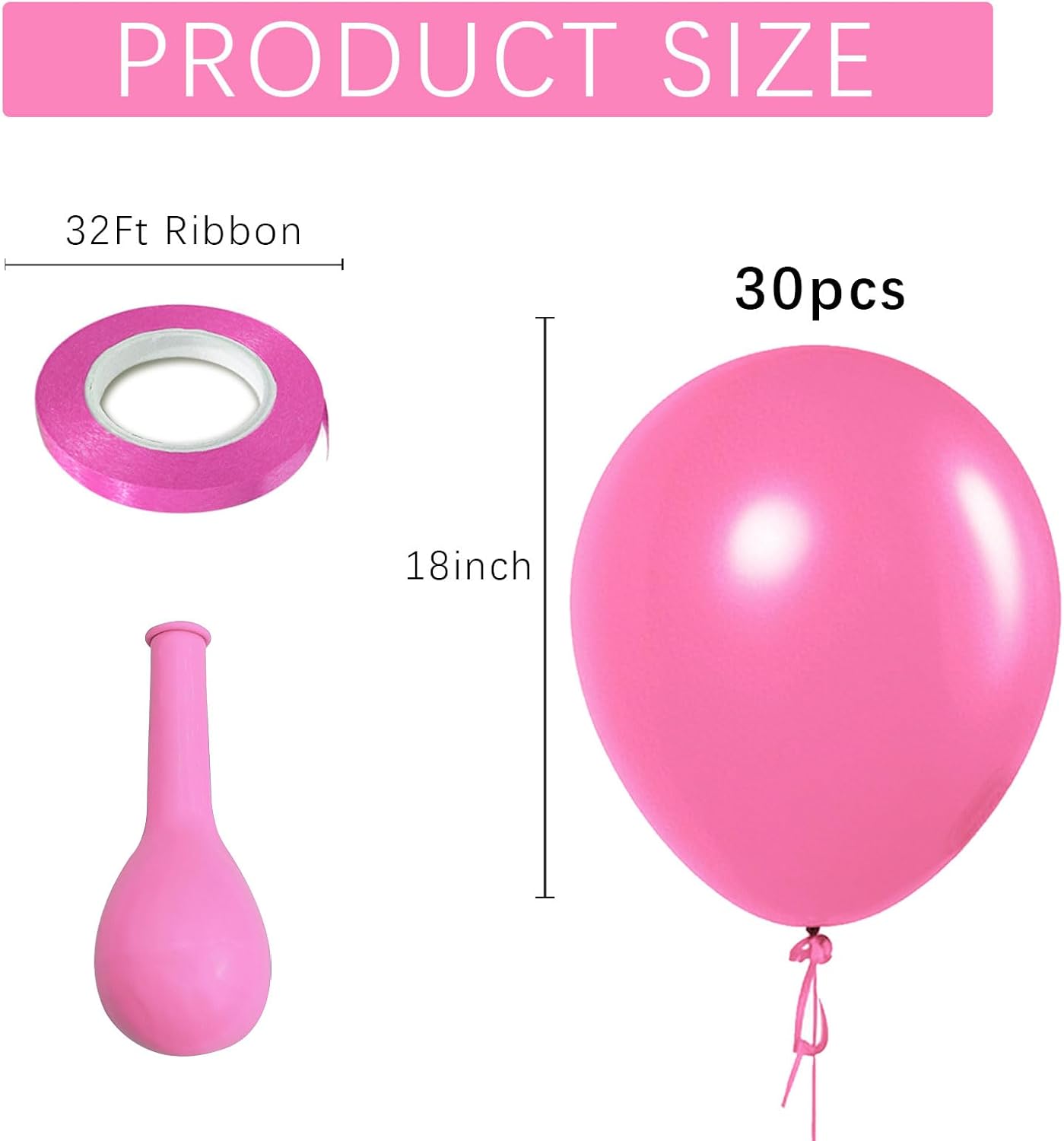 Pink Balloons Light Pink Birthday Decorations 30 Pack 18 inch Round Gender Reveal Ballons for Birthday Wedding Anniversary Baby Shower Gender Reveal Party Decoration