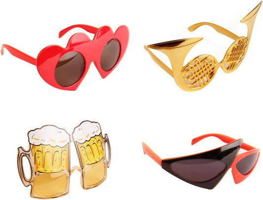 Funny Glasses Party Costume Masks, 12 Pack Cool Shaped Photo Booth Props Sunglasses