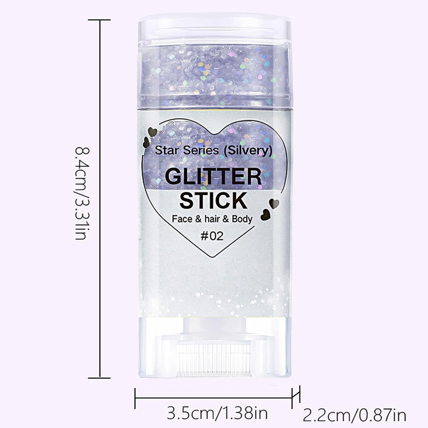 Silver Hair Glitter Stick, Chunky Sequins Body Face Glitter for Kids,Rave Music Festival Singer Concert Outfits for Women,Waterproof Halloween Shimmer Accessories for Parties & Events