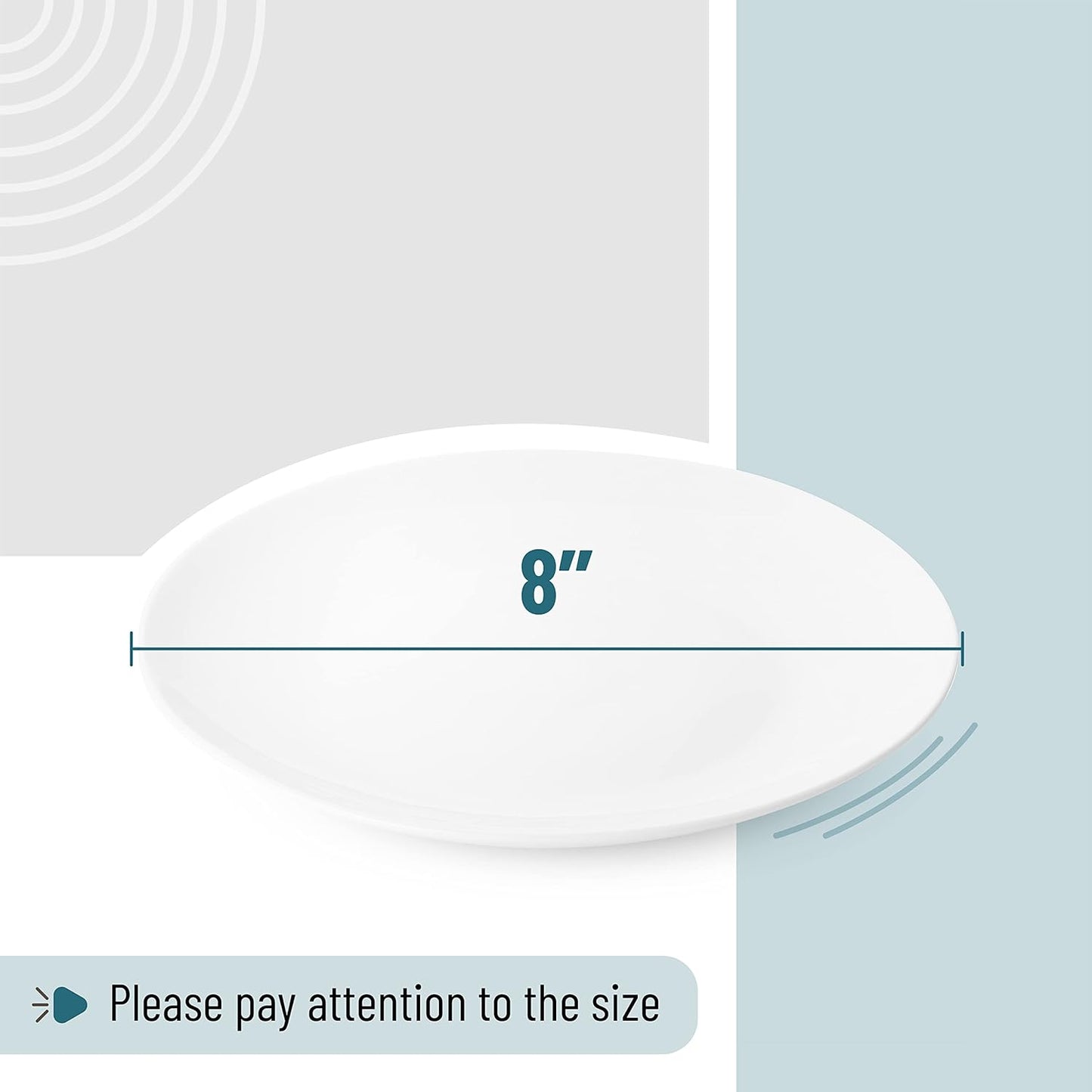 BTaT- White Dessert Plates, 8 inch, Set of 12, Small Plates for Appetizers, Christmas Gifts