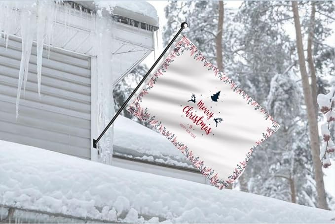 AGAS Christmas Flag 3x5 Outdoor, Merry Christmas and Happy New Year Flags with Brass Grommets - 200 Denier Nylon Large Welcome Signs Banners Gifts for Outdoor Wall Decorations For Winter Holiday Parties, Home Decor, Shops