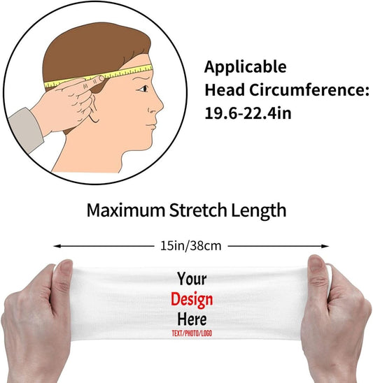 Custom Sweatbands for Men Women, Design Your Own Text Name Image Photo Personalized Sports Headbands