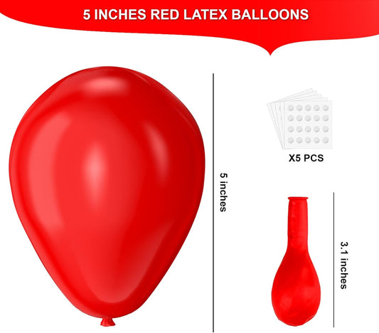 Red Latex Balloons, 150pcs 5 inches Red Round Helium Balloons for Wedding Anniversary Birthday Valentine's 4th of July Independence Memorial Day Patriotic Party Decorations