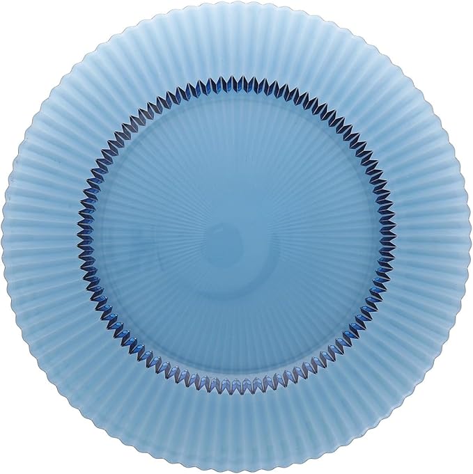 Fortessa Archie Glass, 10.6 Inch Dinner Plate (Set of 4), Cornflower Blue