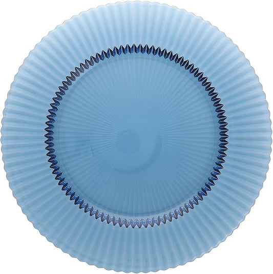 Fortessa Archie Glass, 10.6 Inch Dinner Plate (Set of 4), Cornflower Blue