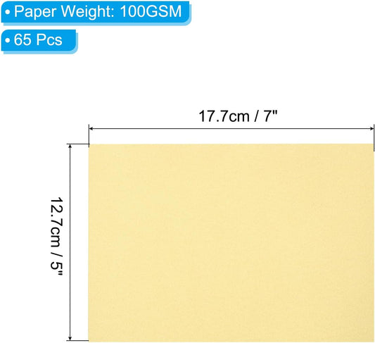 PATIKIL 65 Sheets Vellum Paper 5x7, Vellum Paper Printable Translucent Paper 100GSM for Invitations Printing, Gold Tone