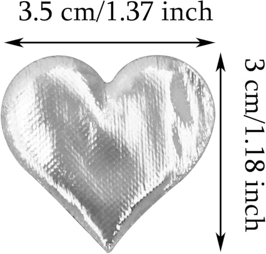 ONLYKXY 200Pcs 3.5cm Big Sponge Confetti Decor Glitter Flower Heart Shape Petals Table Decoration for Wedding Party Valentine's Day Scatter Ponge Petal Confetti (Silver)