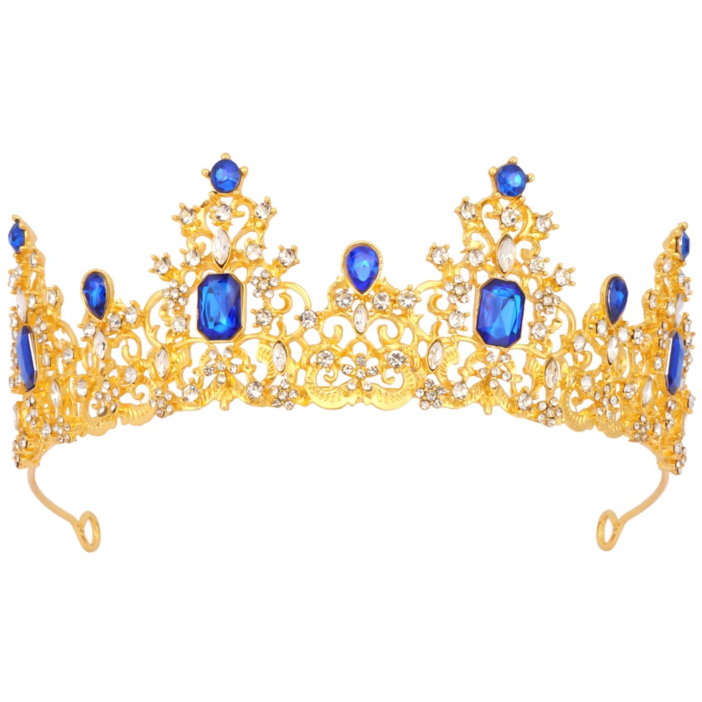 Didder Royal Blue Gold Princess Crown Birthday Tiara Prom Queen Tiaras and Crowns for Women and Girls Halloween Costume Headpiece Hair Accessories