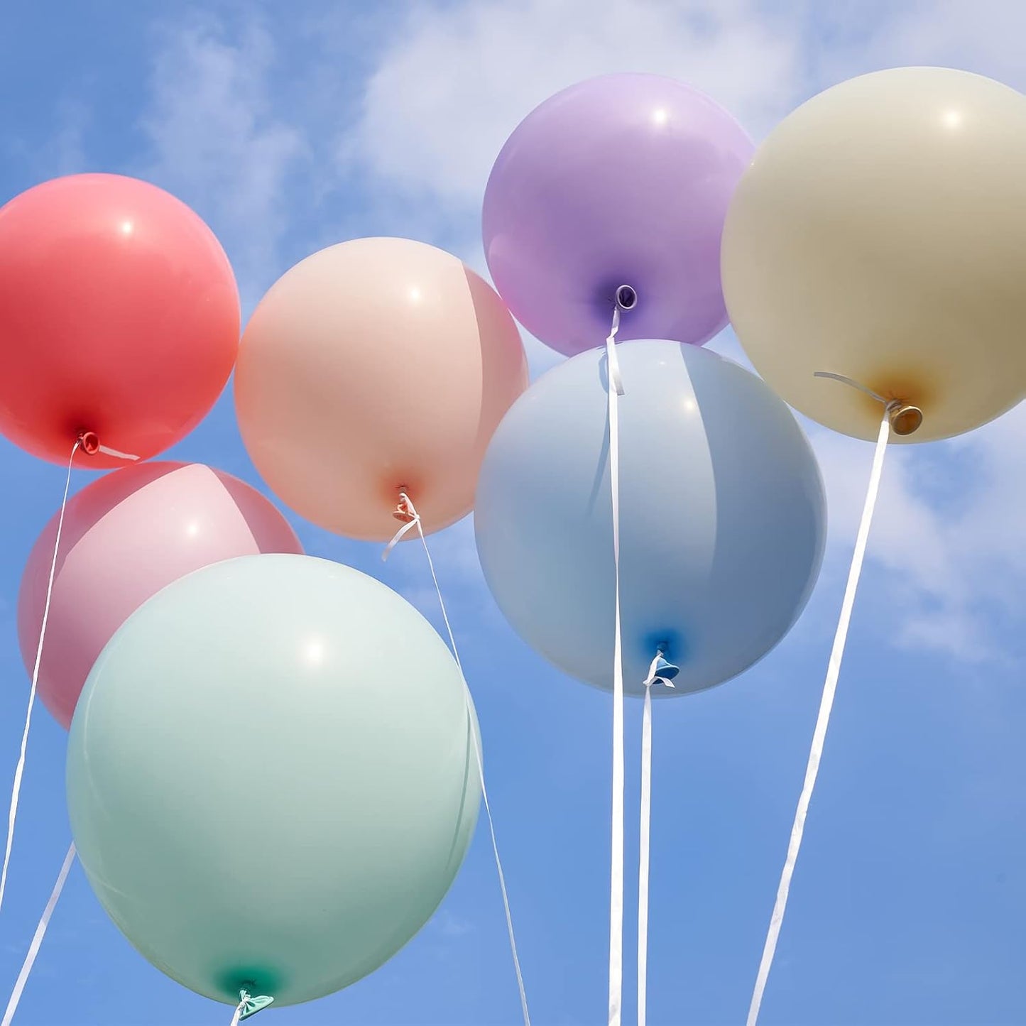 PartyWoo Pastel Balloons 50pcs 12 Inch Pastel Rainbow Latex Balloons for Baby Shower Gender Reveal Engagement Bachelorette Easter Bridal Shower Anniversary Retirement Birthday Party Decorations