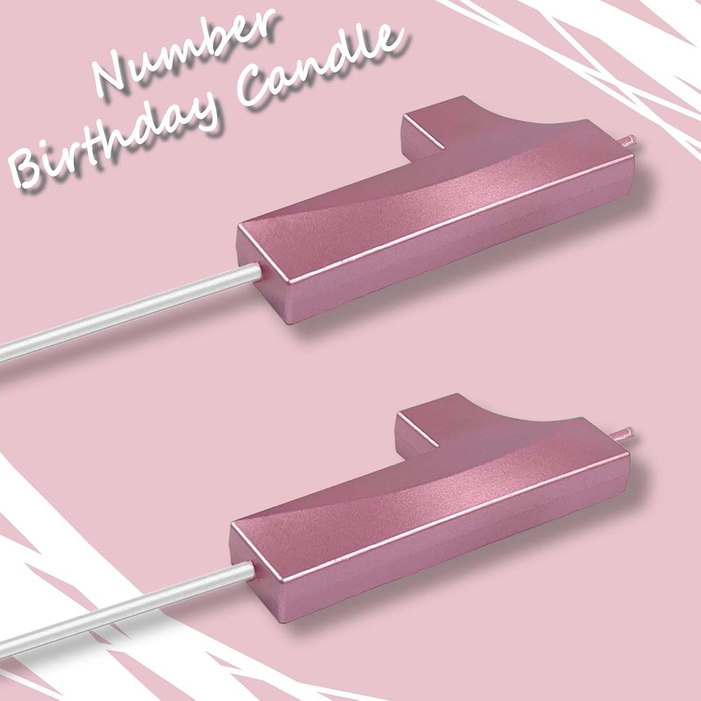 Pink Number 11 Candles, 3D Diamond 2.76 Inch Cake Topper Birthday Candles for Wedding Anniversary Cake Decorations, Happy Birthday Party Decorations