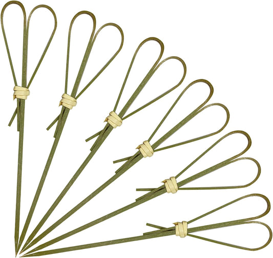 300 Pcs Bamboo Cocktail Picks, Skewers for Appetizers, Charcuterie Accessories, Heart Shaped Bamboo Sticks, Toothpicks for Appetizers Picks, 4.7 Inch Cocktail Toothpicks, Cyan