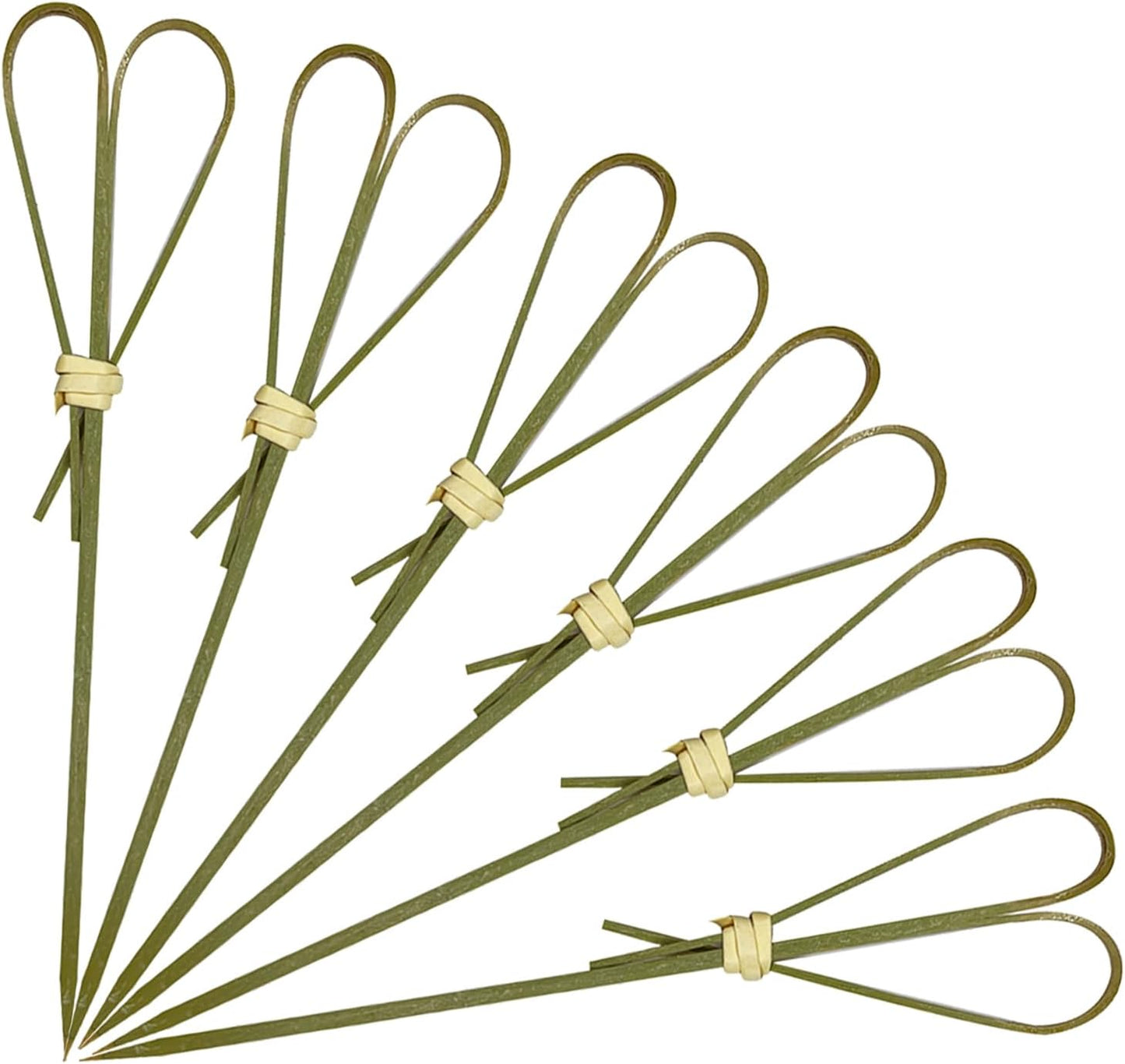 100 Pcs Bamboo Cocktail Picks, Skewers for Appetizers, Charcuterie Accessories, Heart Shaped Bamboo Sticks, Toothpicks for Appetizers Picks, Long Cocktail Toothpicks - Cyan, 6 Inch