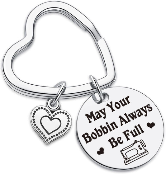 7RVZM Quilting Lover Gifts Seamstress Keychain Sewing Enthusiast Gifts Tailors Keychain