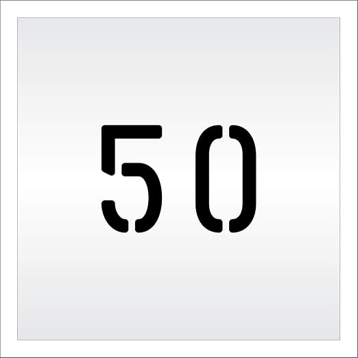 Pavement, Curb, and WheelStop Stencils - 4 inch Double Number Stencil - (50) - 4" x 5.5" x 1/8" (128 mil) - Pro-Grade
