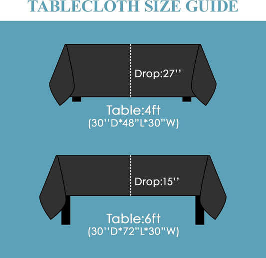 VidaFete 60*84inch Rectangle Tablecloth Polyester Table Cloth，Stain Resistant and Wrinkle Polyester Dining Table Cover for Kitchen Dinning Party Wedding Rectangular Tabletop Buffet Decoration(Black)
