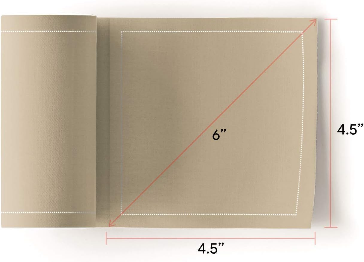 MY DRAP Cocktail Napkins, Reusable Cotton Napkins on a Roll 4.5 x 4.5 IN (100 Napkins, Sand)
