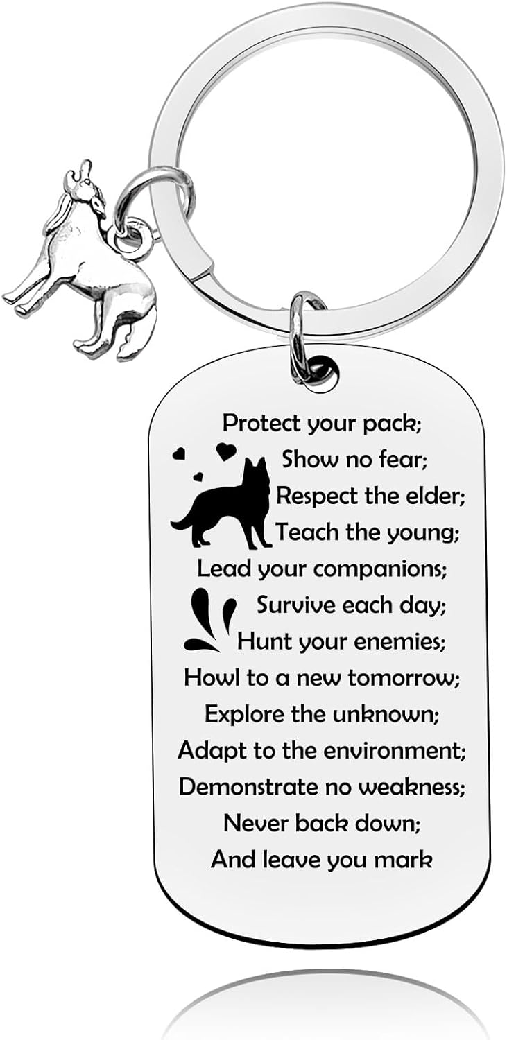 Baipilu Wolf Lover Gifts for Women Wolf Gift for Men Keychain Animal Lover Gifts Inspirational Gifts for Women Men Wolf Themed Gifts Wolf Gifts for Wolf Lover Graduation Christmas Birthday Gifts