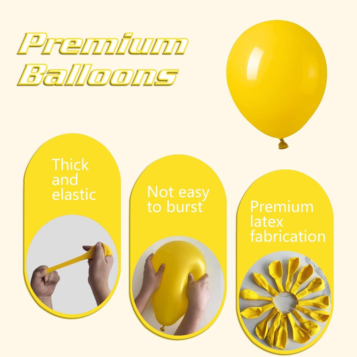 Yellow Balloons 145pcs Different Sizes 18 12 10 5 Inch Latex Helium Yellow Balloon Arch Kit Garland for Baby Shower Birthday Party Decorations