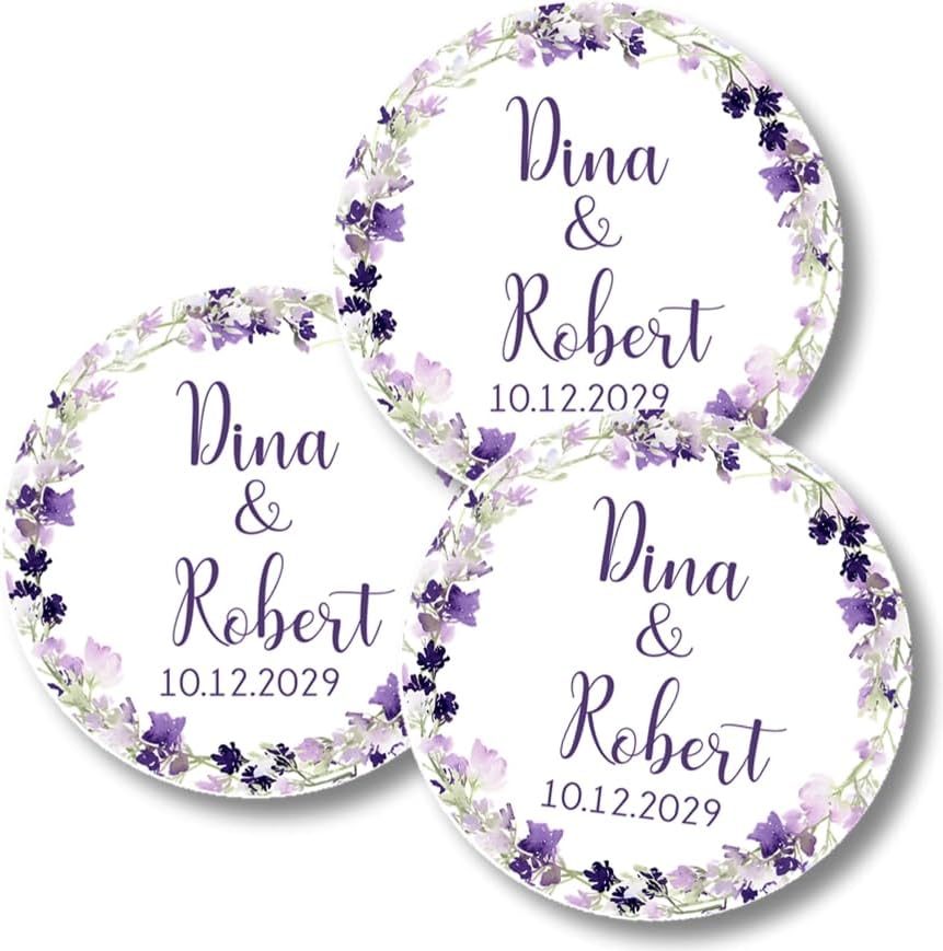 Lavender & Purple Wedding Invitations, Set of 12 Invitations with Envelopes