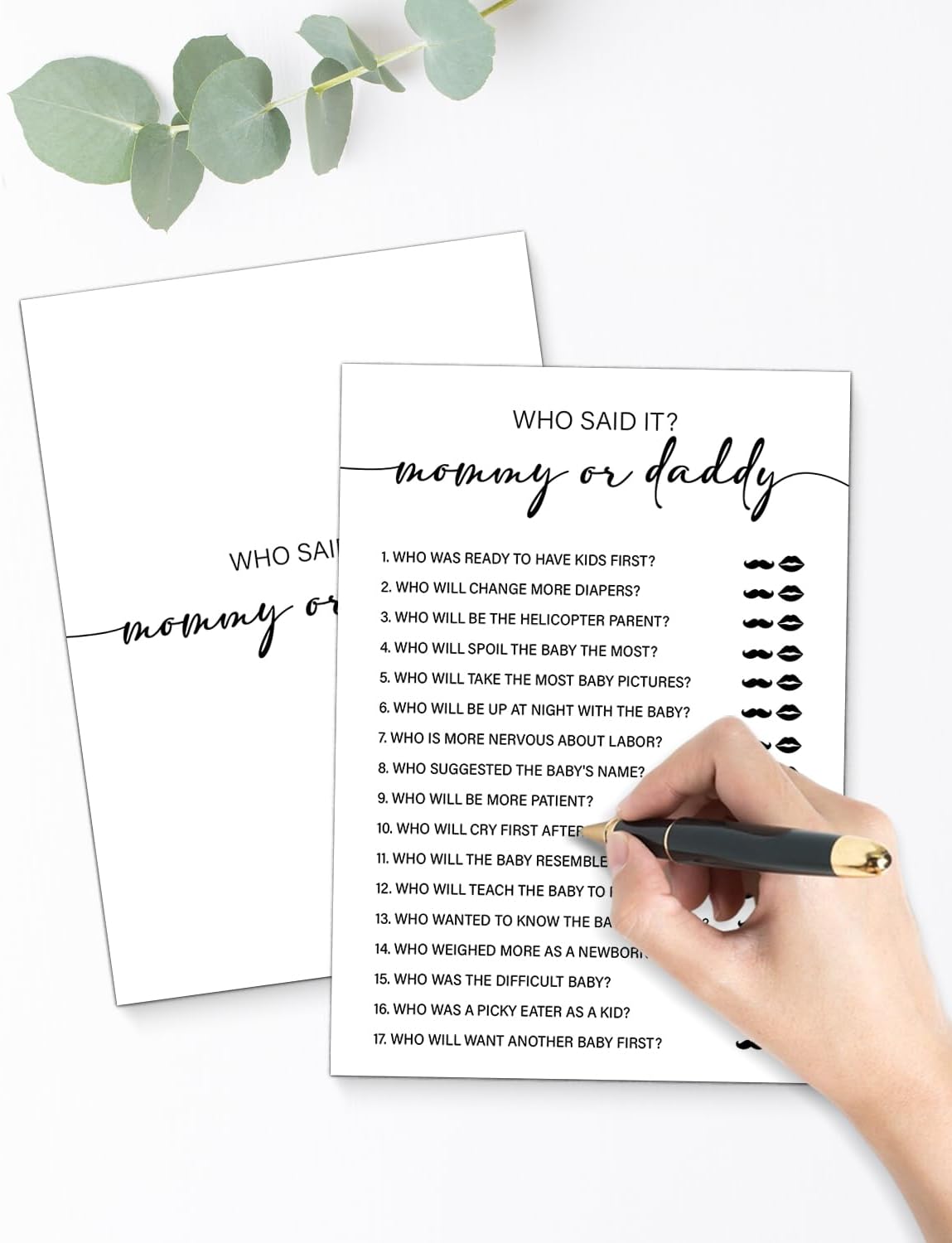 Mommy or Daddy Baby Shower Games, 20 Minimalist Guess Who Game Cards, Fun Baby Shower Activities, Gender Neutral Boy or Girl