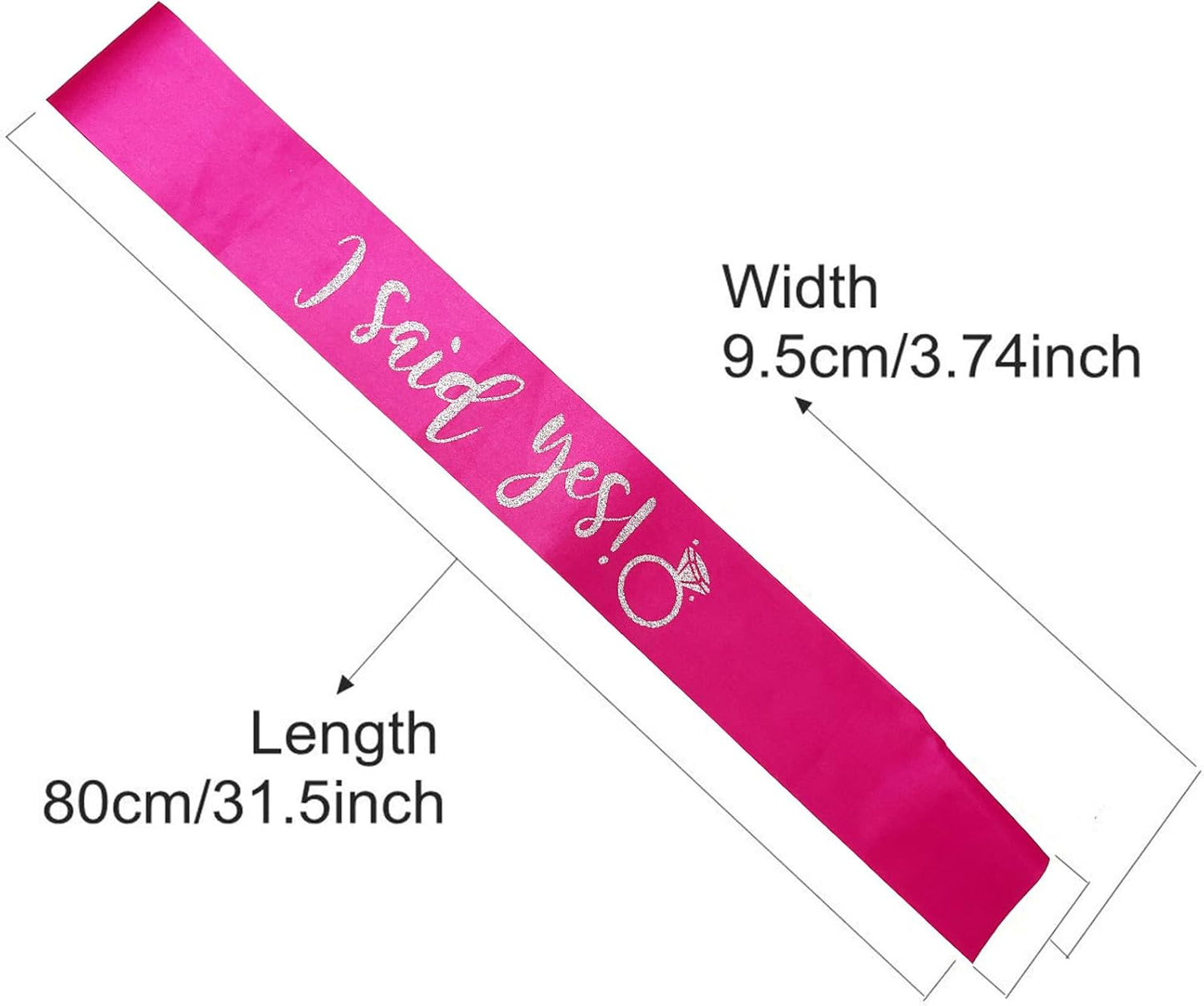 I Said Yes Sash for Women, Engagement Proposal Bachelorette Party Sash for Bridal Shower Wedding Party Favors Accessories Supplies Engagement Gifts for Bride to Be,Hot Pink
