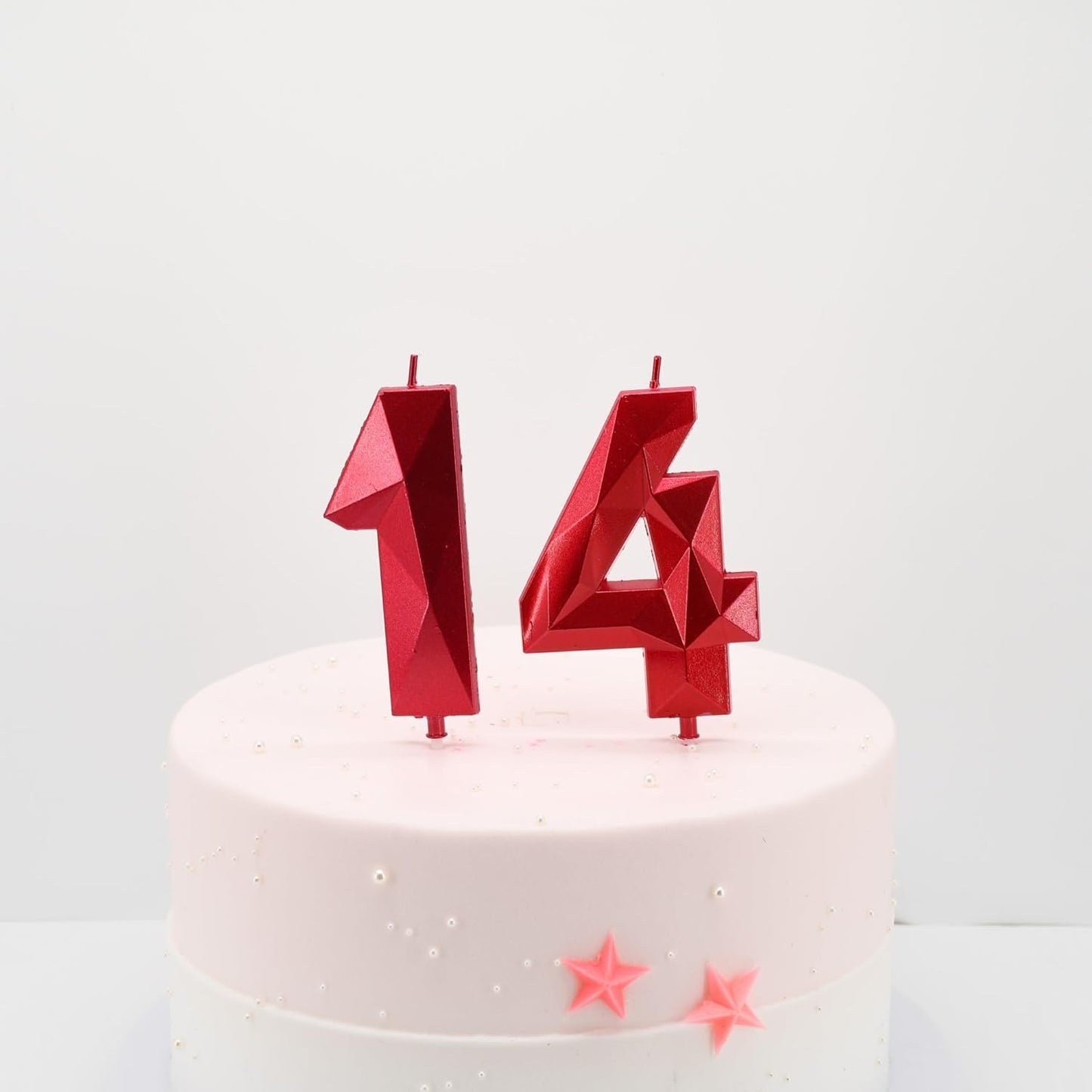 DERVENTA Birthday Candles Big Numbers 3D Red 3.7 inch Party Cake Topper 1 Piece (Number 17 Red)