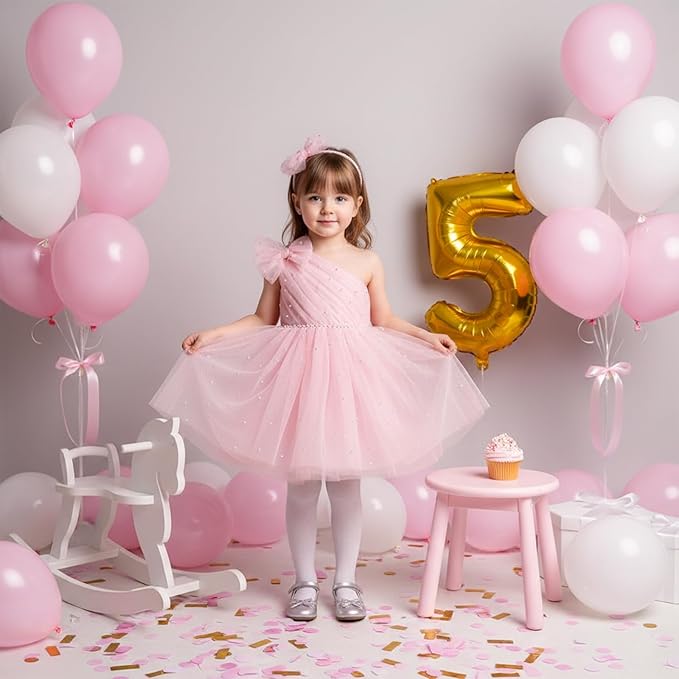 Patimate Pastel Pink Balloons - 100pcs 12 Inch Light Matte Pink Latex Party Balloons for Girls Women Wedding Bridal Baby Shower Gender Reveal Graduation Engagement Birthday Party Decorations