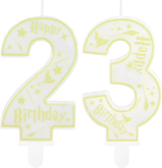 Magical Wizard Party Birthday Candles Number 23 Candle Cake Topper Wizard School Themed Happy 23th Birthday Cake Decorations for Boys Girls Kids Party Favors Supplies Decorations Gifts