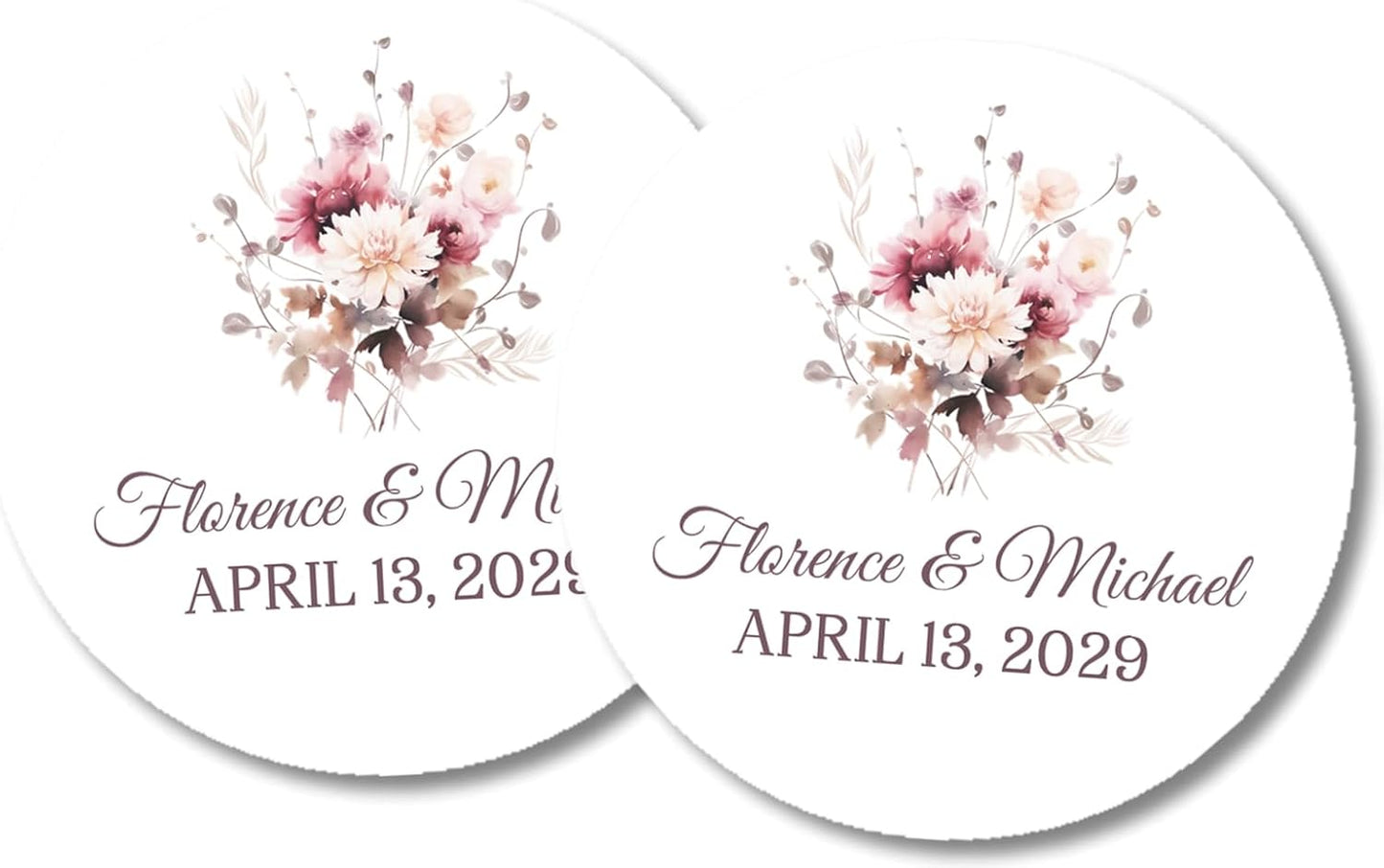 Burgundy & Pink Wildflower Wedding Invitations, Garden Floral, Personalized, Set of 12 Invitations with Envelopes