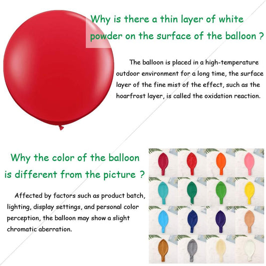 24 Inch Latex Round Balloons 10 Pack White and Macaron Pink Thick Giant Balloons for Photo Shoot Wedding Baby Shower Birthday Party Decorations by IN-JOOYAA